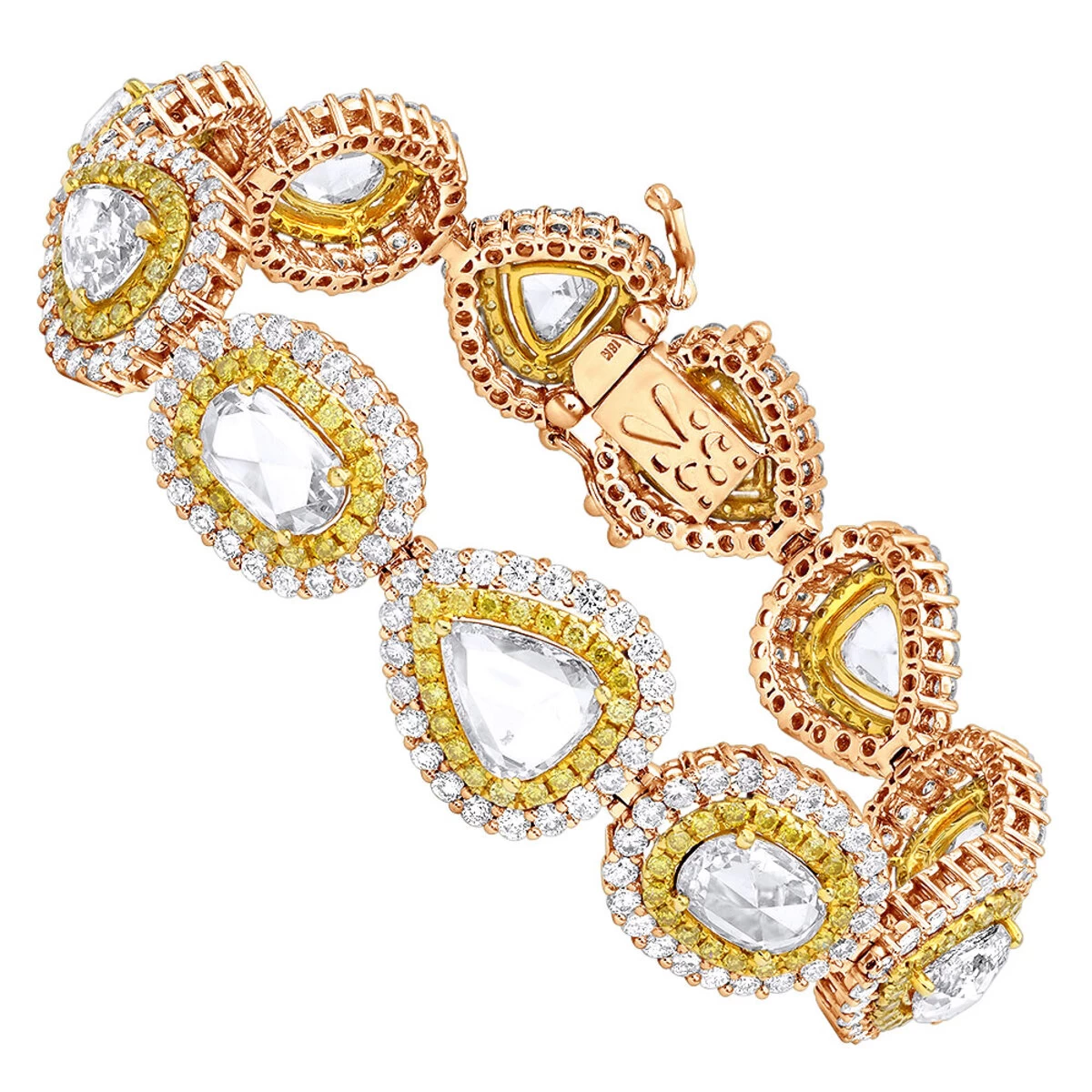 Unique High End Diamond Bracelet For Ladies 18K White Gold 20 Carats - Image 3