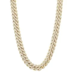 Heavy 14K Yellow Gold VS Diamond Cuban Link Chain Necklace For Men 43ct 16mm Wide