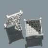 White Black Diamond Stud Earrings 1.11ct 10K White Gold