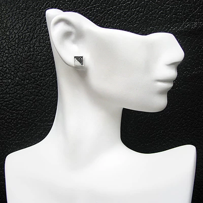 White Black Diamond Stud Earrings 1.11ct 10K White Gold - Image 3